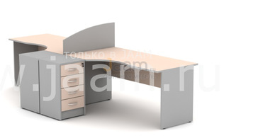 Мебель для персонала Комплект для двух сотрудников с перегородкой