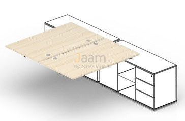 Мебель для персонала Приставной элемент (4 громмета) ST2TPG166FU