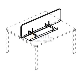 Мебель для персонала Экран настольный фронтальный тканевый с мягким наполнителем для стола 120 А4 Б 861