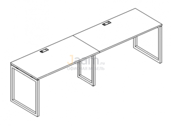 Мебель для персонала Рабочая станция на металлокаркасе QUATTRO Б4 024-2 БП